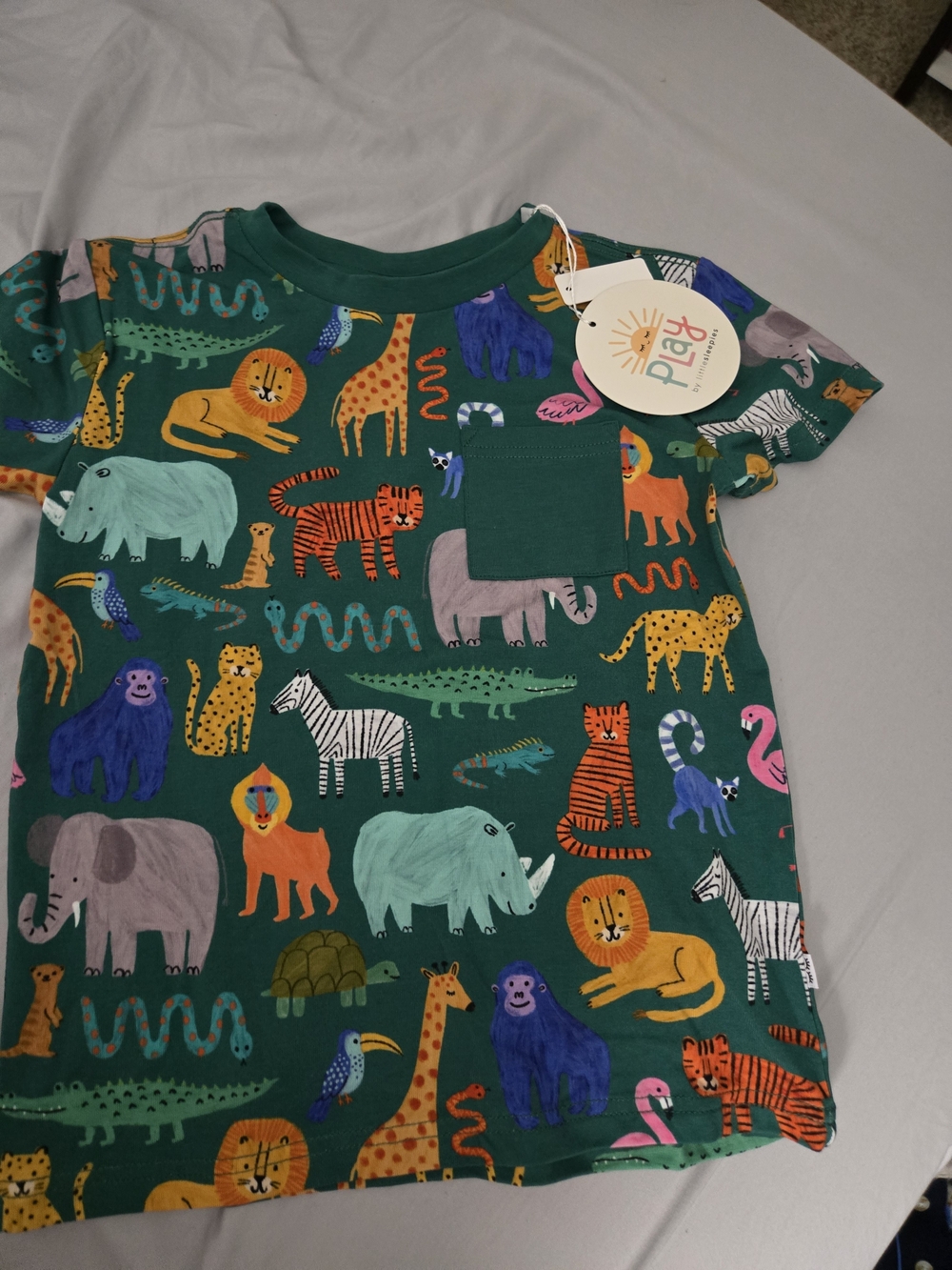 Little Sleepies Wild Zoo Pocket Tee